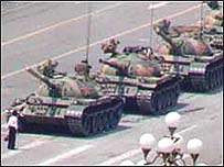 Estudante na Praça da Paz Celestial, em 1989