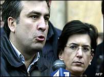 نينو بورژانادزه و ميخاييل ساکاشويلی