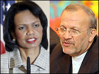 کاندولیزا رایس و منوچهر متکی 