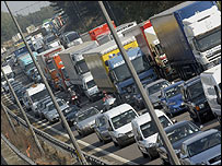 堵塞的高速公路