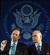 Thomas Kean e Lee Hamilton, presidente e vice da comissão