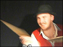 Stixey plays the drums