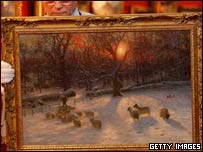 《积雪累累的树枝下》在拍卖行