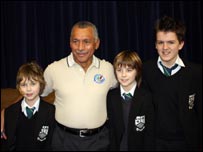 Charles Bolden with students 