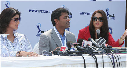 शिल्पा शेट्टी, ललित मोदी और प्रीटि ज़िंटा