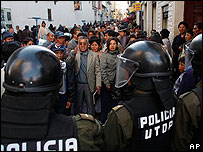 Manifestação em La Paz no fim-de-semana