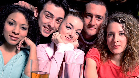 Picture shows (l-r): Kathryn Drysdale as Louise Brooks, Ralf Little as Jonny Keogh, Sheridan Smith as Janet Smith, Will Mellor as Gaz Wilkinson, Natalie Casey as Donna Henshaw