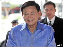 O primeiro-ministro deposto da Tailândia, Thaksin Shinawatra