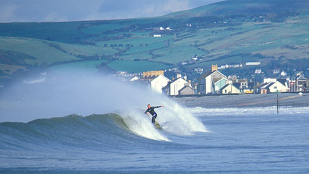 Surfing at Borth