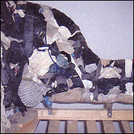 Inside the chaise longue garments were used as stuffing