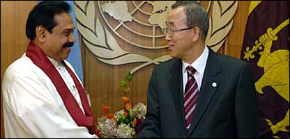 UN secretary General and the Sri Lankan President