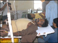 हिंसा में घायल व्यक्ति