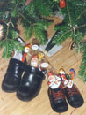 shoes under Christmas tree