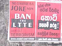 Anti- LTTE poster in Colombo (Library photo)