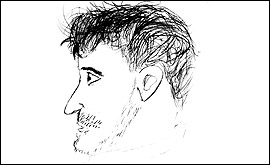 An artist's impression of Graham Dury
