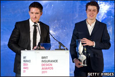 Samuel Wilkinson (left) and Michael-George Hemus, with the Brit Insurance Design Award 2011