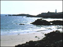 Arch Bay with Mannez Lighthouse in the background