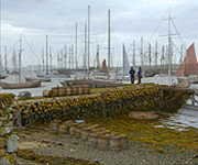 CGI showing how busy Baltasound would have been with boats