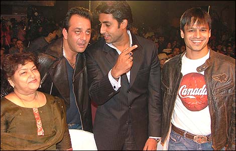Saroj Khan (choreographer), Sanjay Dutt, Abhishek bachchan and Vivek Oberoi