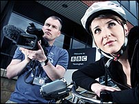 Kylie and Sean getting ready for Bike Week