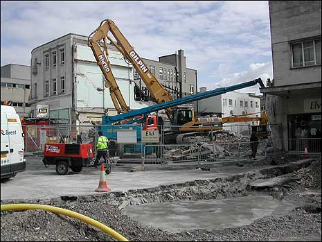 The 1970s complex is demolished bit by bit  