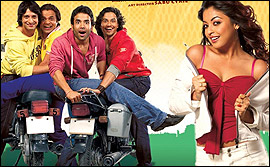The cast from the comic caper, Dhol