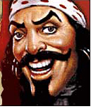 Portread o Harri ar botel rym Captain Morgan Portread o Harri ar botel rym Captain Morgan