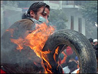 Bolivya'da göstericiler