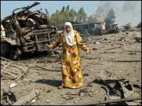 İsrail saldırısı ardından Lübnanlı bir kadın