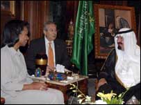   سعودی بادشاہ، امریکی وزیر خارجہ