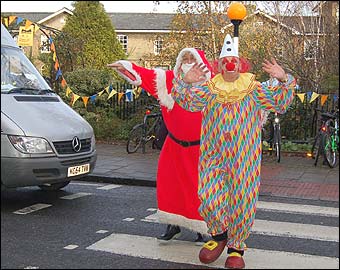Santa and clown