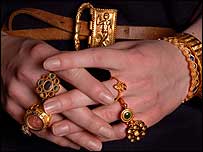 Jewellery from the Thetford Treasure hoard.