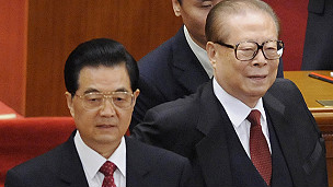 Cả hai ông Giang và Hồ tại lễ kỷ niệm 100 năm Cách mạng Tân Hợi năm 2011