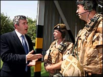 Soldados britânicos no Iraque e Gordon Brown