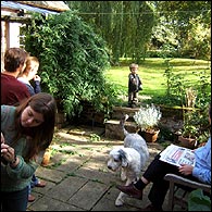 In the garden with the dog, Nellie