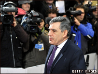 O primeiro-ministro britânico, Gordon Brown, em Bruxelas