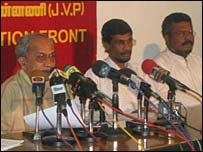 JVP General Secretary Tilvin Silva and leader Somawansa Amerasinghe