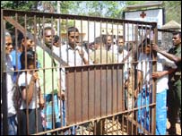 Relatives gathered at hospital on Thursday after the blast