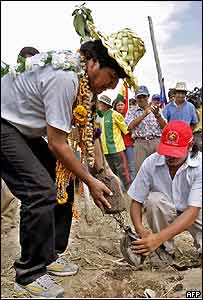 O presidente da Bolívia, Evo Morales, durante uma cerimônia de distribuição de terras 