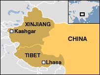 سِنکیانگ صوبے کا نقشہ