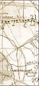 New Zealand Memorial, Guedecourt - map of the battleground at the time of the Somme