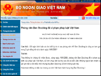Website Bộ Ngoại  Giao VN trả lời câu hỏi phóng viên về lý do đánh và bắt giữ phóng viên AP hai giờ