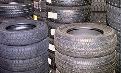 piles of car tyres