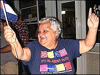 Cubana celebra nas ruas de Miami