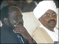 Salva Kiir e o presidente do Sudão, Omar al-Bashir