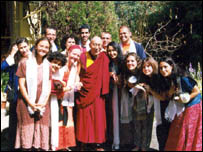 Grupo de brasileiros com o Dalai Lama em Dharamsala