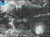 O furacão Ivan no Caribe