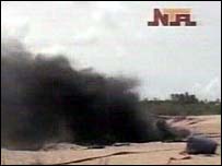 Fumaça do local de acidente