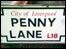 Penny Lane road sign
