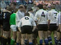 Bath Rugby team on pitch